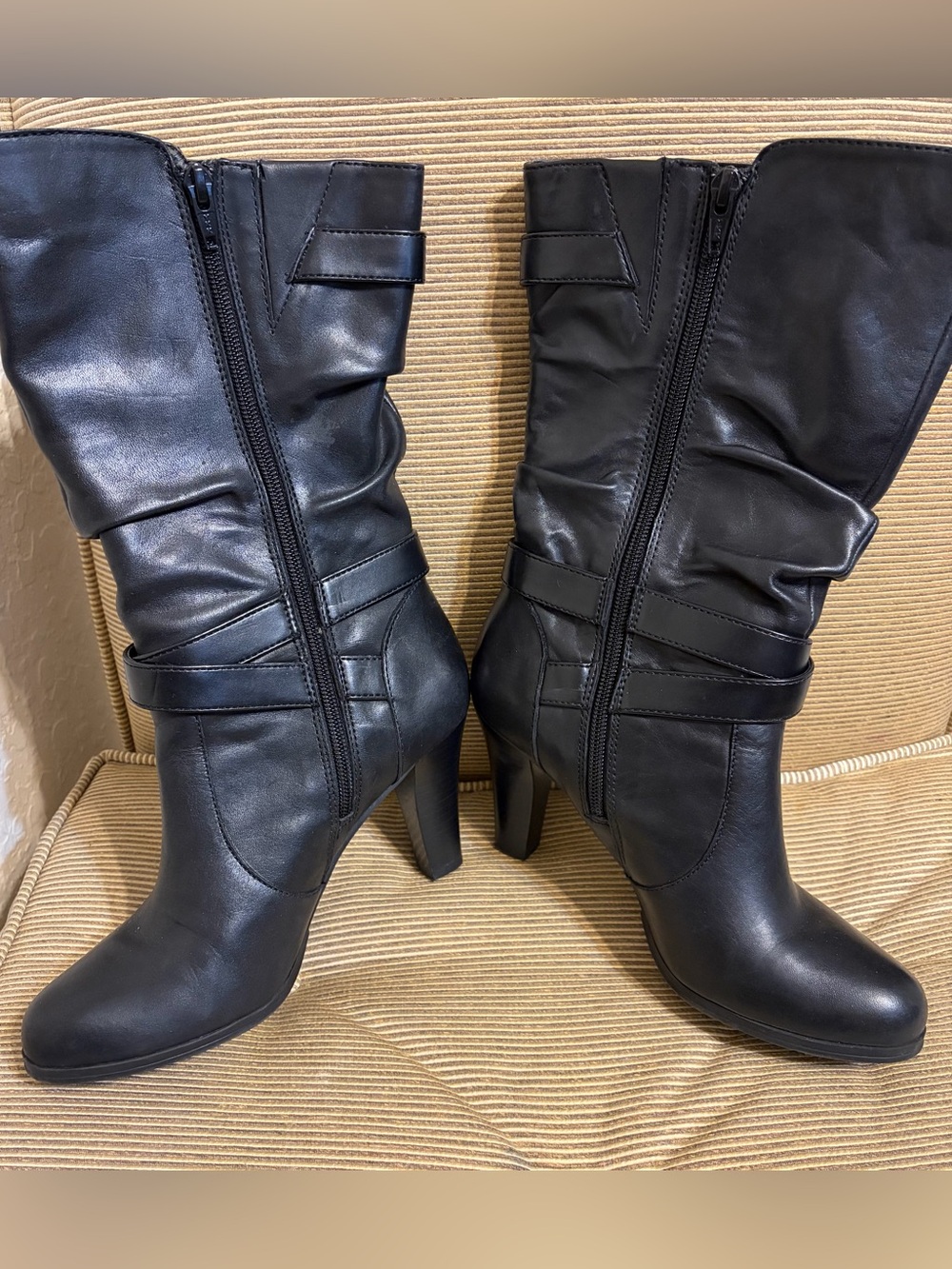 Kelly & Katie Women’s Christy Black Leather Slouch Boot - Size 7.5 - Picture 13 of 16